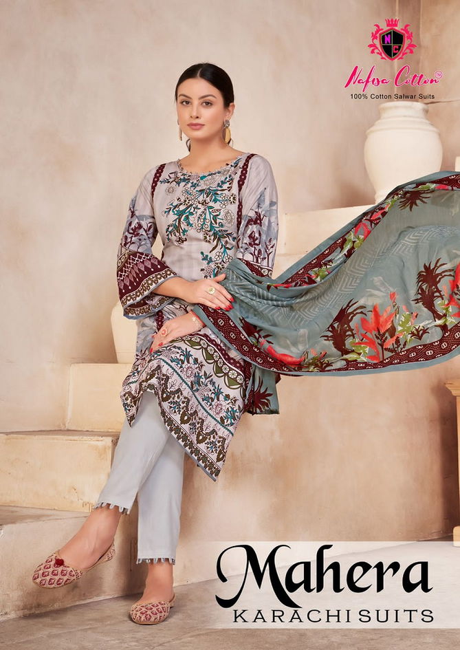 Nafisa Mahera Printed Cotton Dress Material Catalog